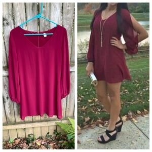 My Beloved Boutique Dress long sleeved slit sleeves mini Holiday Valentine’s L